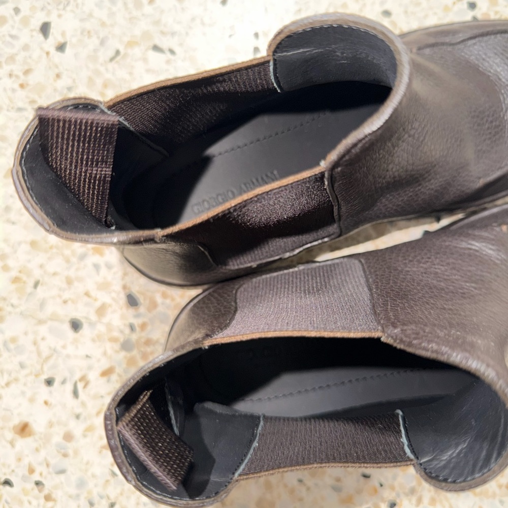 Giorgio Armani Men's Dark Brown Leather Boots
